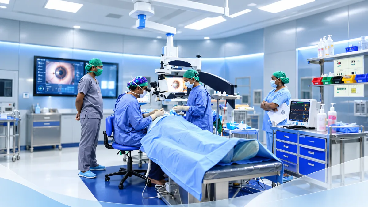 Surgeons in the Medicare Eye Hospital operation theatre
